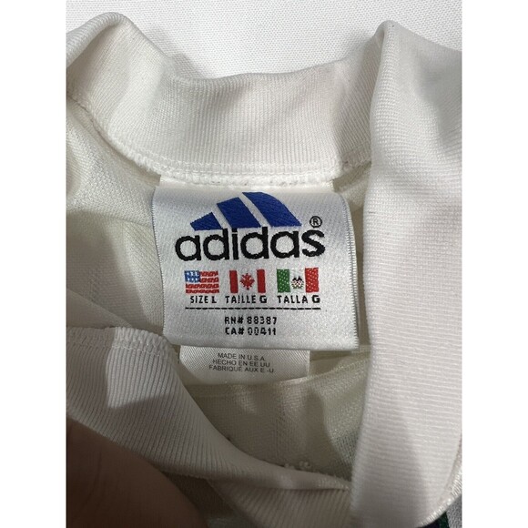 80s/90s Adidas Le Havre Athletic Club #11 White Pin Striped Jersey Sz L - Picture 3 of 10